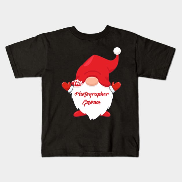 The Photographer Gnome Matching Family Christmas Pajama Kids T-Shirt by Penda